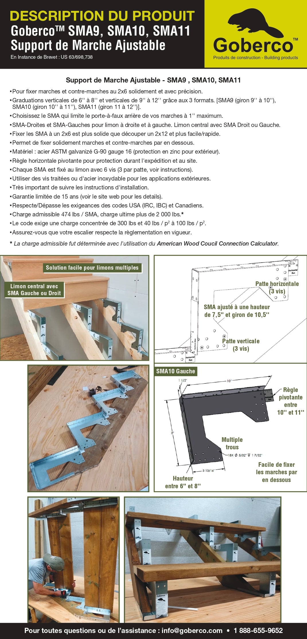 Descriptions des Patins pour Limon d'Escalier