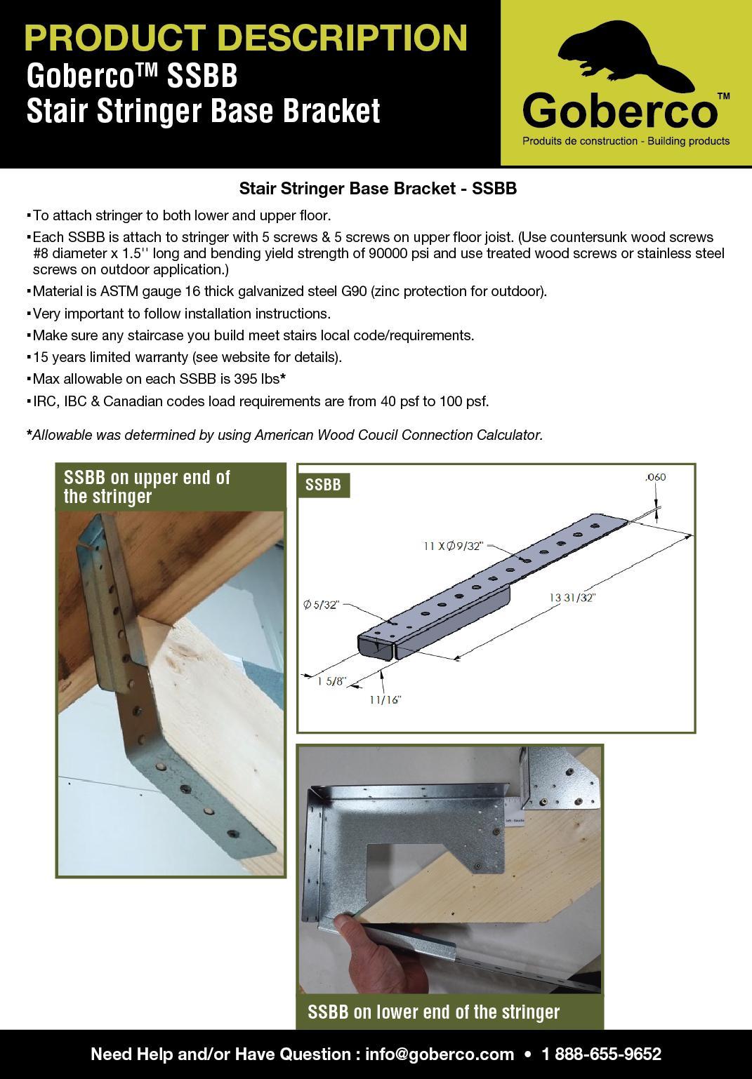 Goberco's Adjustable Stair Angles descriptions